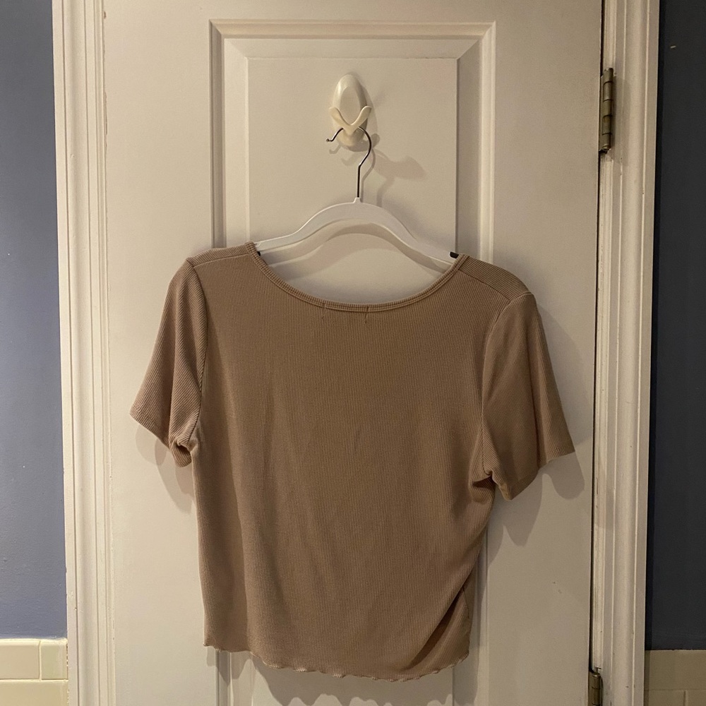 SWS Essentials Ribbed Beige Top - Picture 3 of 3